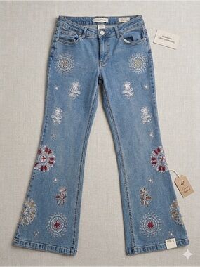Vintage 725 Light Blue Embroidered Flare-Leg Jeans